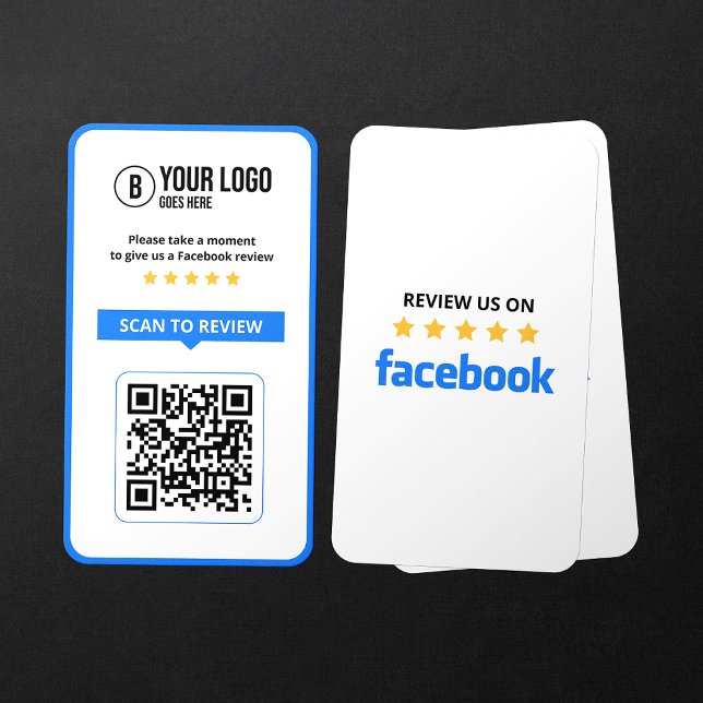 Facebook Business Review 5 Star Scannable QR Code Business Card (Creator Uploaded)