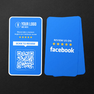 Facebook Business Review 5 Star Scannable QR Code Business Card