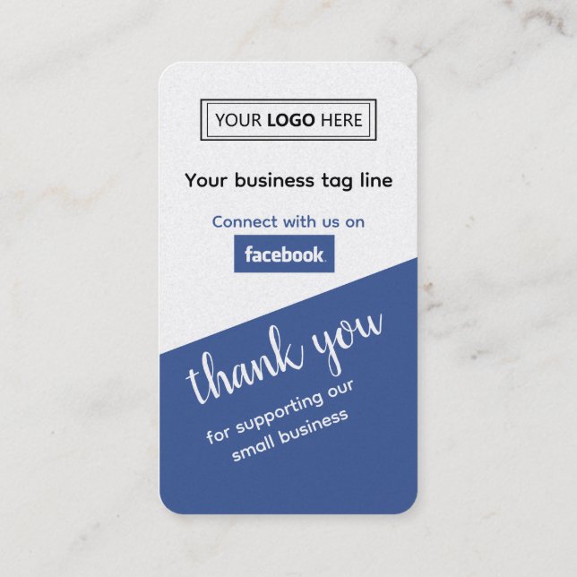 Facebook Business Review with QR Code Card (Back)