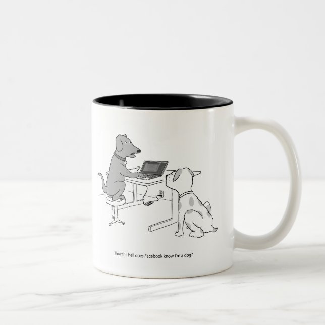 Facebook Dog #2 Two-Tone Coffee Mug (Right)