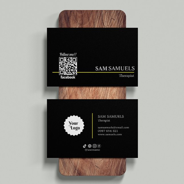 Facebook Follow Us Qr Code Business Logo Business Card (Facebook Follow Us Qr Code Business Logo Business Card)