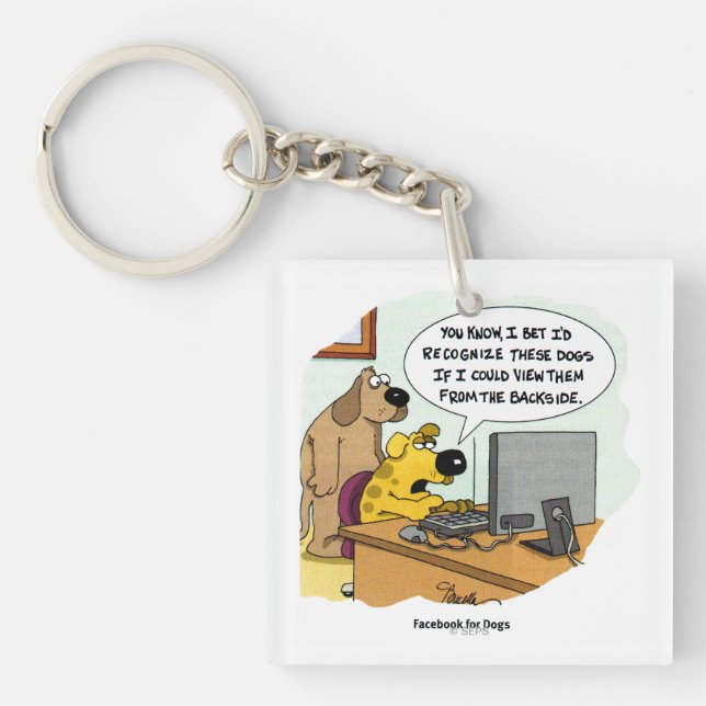 Facebook for Dogs Key Ring (Front)