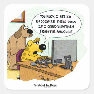 Facebook for Dogs Square Sticker