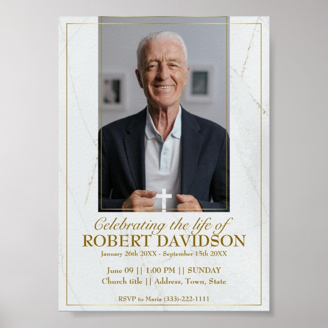 Facebook Funeral Announcement Instant Download Poster (Front)