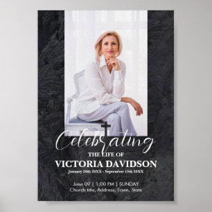 Facebook Funeral Announcement Post Black Stone Poster