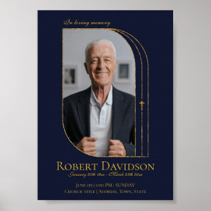 Facebook Funeral Announcement Post Deep Blue Poster