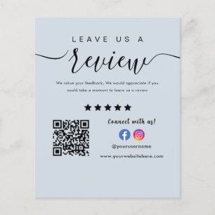 Facebook Instagram Logo Qr Code Leave Us A Review Flyer
