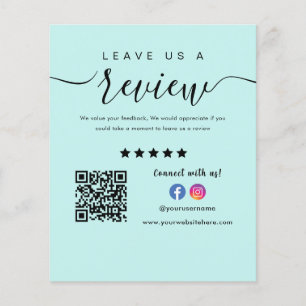 Facebook Instagram Logo Qr Code Leave Us A Review Flyer