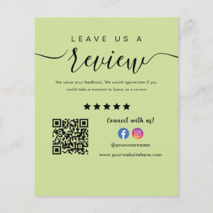 Facebook Instagram Logo Qr Code Leave Us A Review Flyer