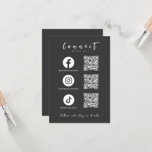 Facebook Instagram Tiktok QR Code Soft Black Invitation