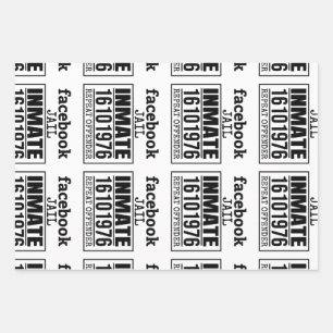 Facebook Jail Inmate Repeat Offender Wrapping Paper Sheet