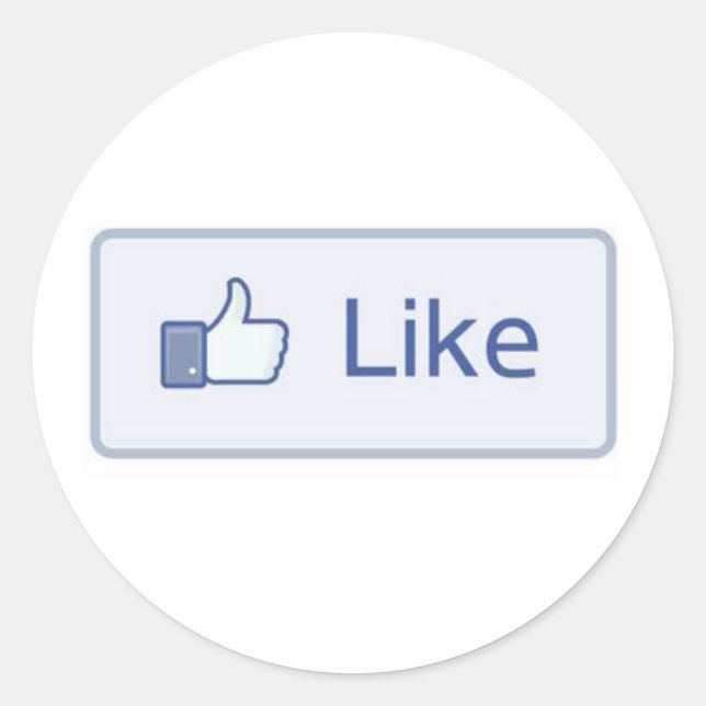 Facebook Like Classic Round Sticker (Front)