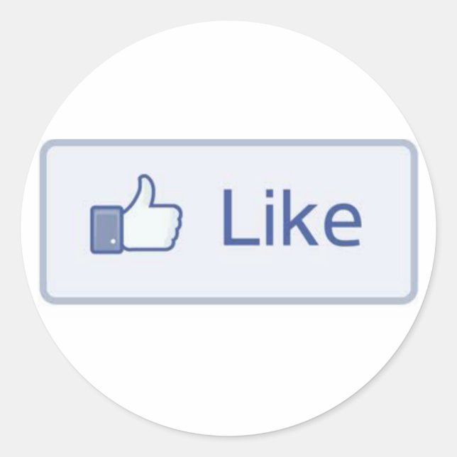 Facebook Like Classic Round Sticker (Front)