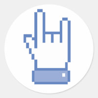 facebook like ROCK peace hand sign pixel graphic