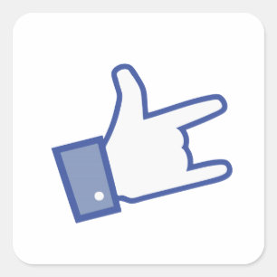 Facebook like You Rock thumb Rock and Roll icon Square Sticker