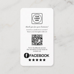 Facebook QR   Custom Business Review Feedback Link Card