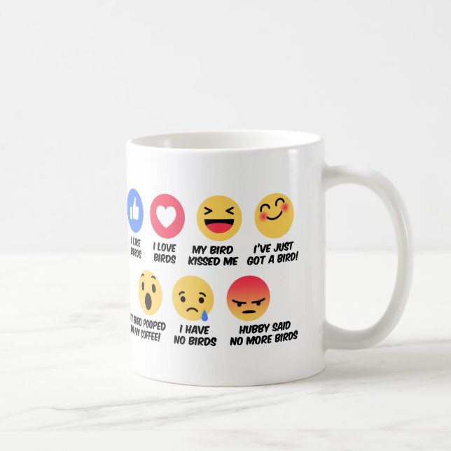Facebook reaction bird lovers coffee mug (Right)