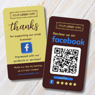 Facebook Review Request Black Cherry Business Card