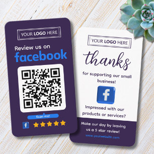 Facebook Review Request Business Card Deep Plum