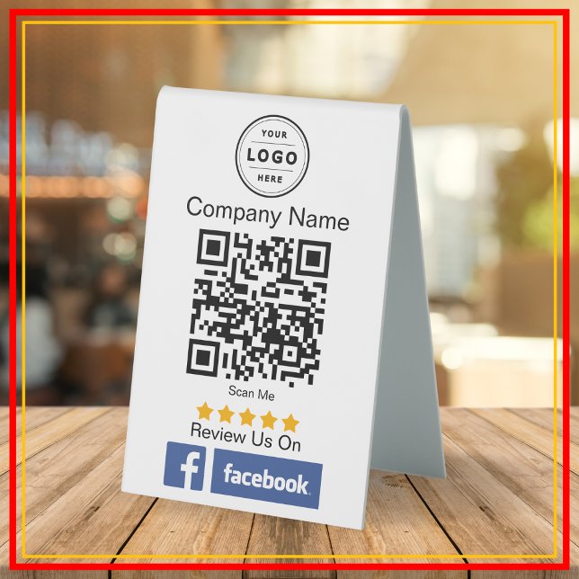 Facebook Review Request QR Code Pedestal Sign (Facebook review request)