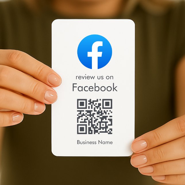Facebook Reviews | Business QR Code Minimal White Card (Creator Uploaded)