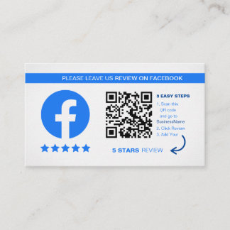 Facebook Reviews | Business QR Code Thank You Card