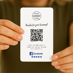 Facebook Reviews   Business Review Link QR Code Card