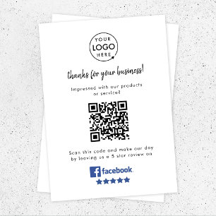 Facebook Reviews   Business Review Link QR Code Enclosure Card
