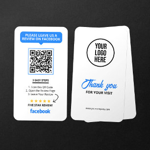 Facebook Reviews Rate My Business 5 Star QR Code Business Card