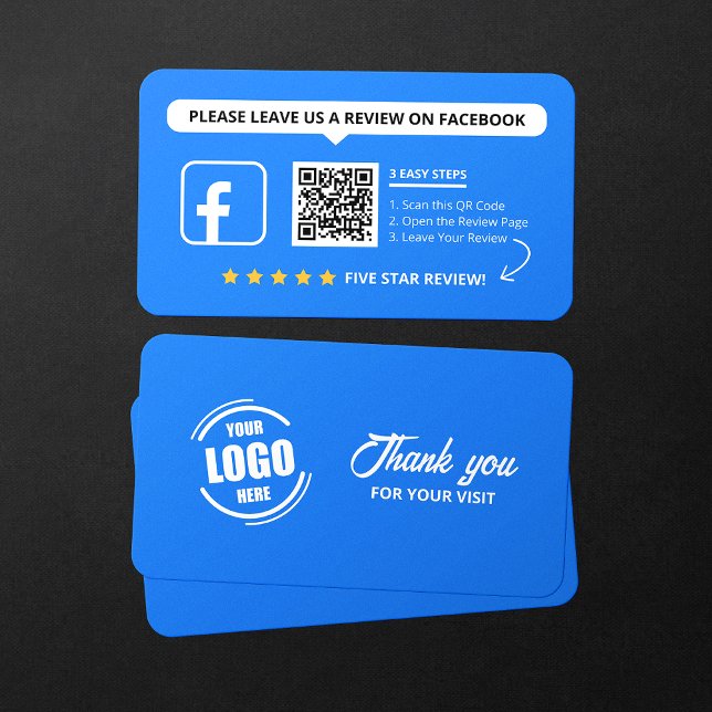 Facebook Reviews Rate My Business 5 Star QR Code Business Card (Creator Uploaded)