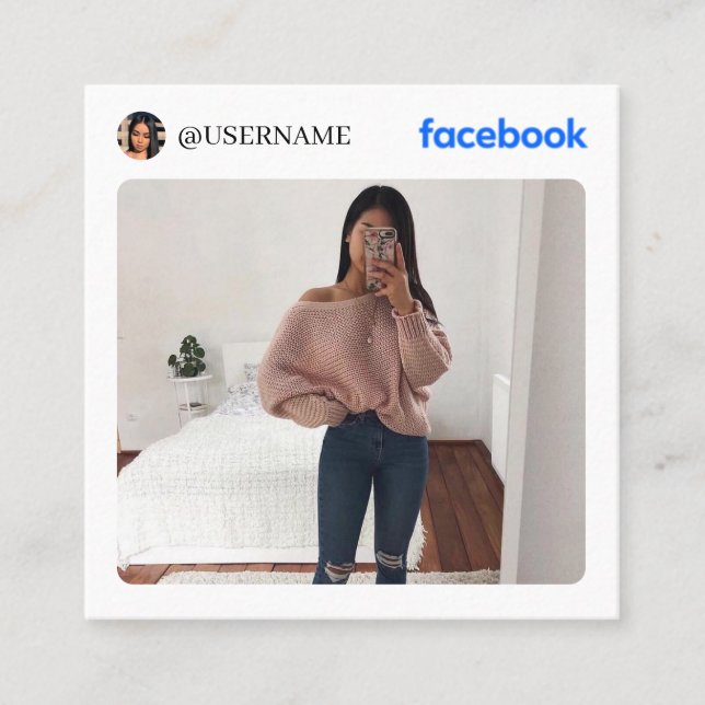 Facebook Social Media Photo Calling Card (Front)