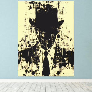Faceless Gentleman: Abstract Elegance Canvas Print
