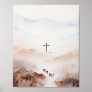 Faceless Jesus Art - Minimalist Christian Home Dec Poster