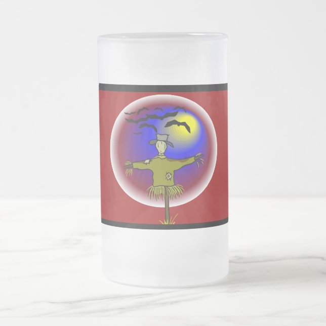 Faceless Scarecrow - Frosted Glass Beer Mug (Center)