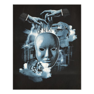 Faceless - Techno-Goth Streetwear Design Photo Print