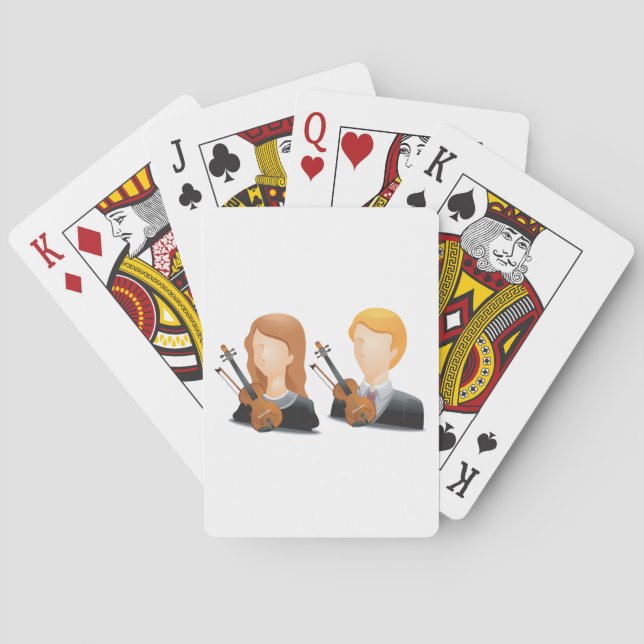 Faceless Violinists Playing Cards (Back)