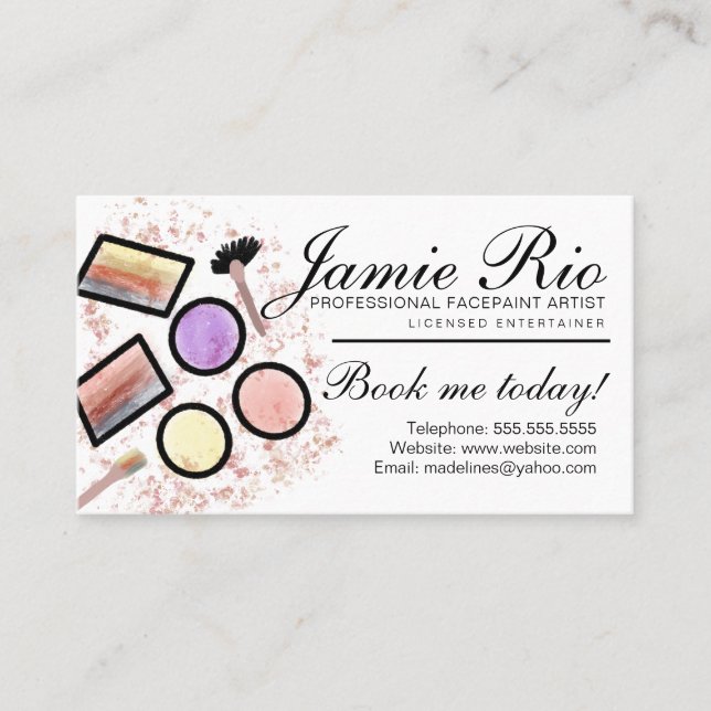 Facepainter Facepainting Body Artist Painter  Business Card (Front)