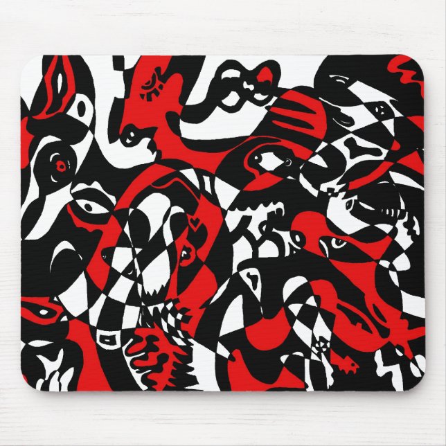 "Faces" Abstract Art Mouse Mat (Front)
