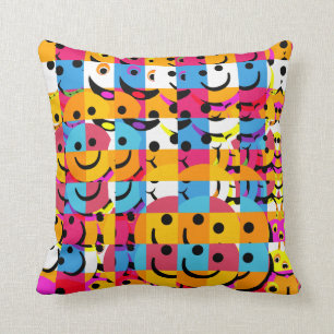 Faces Abstract Throw Pillow