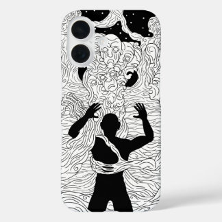 Faces And Figures In The Mist Weird Horror Art iPhone 16 Case
