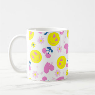 Faces, hearts and cherry design Mug
