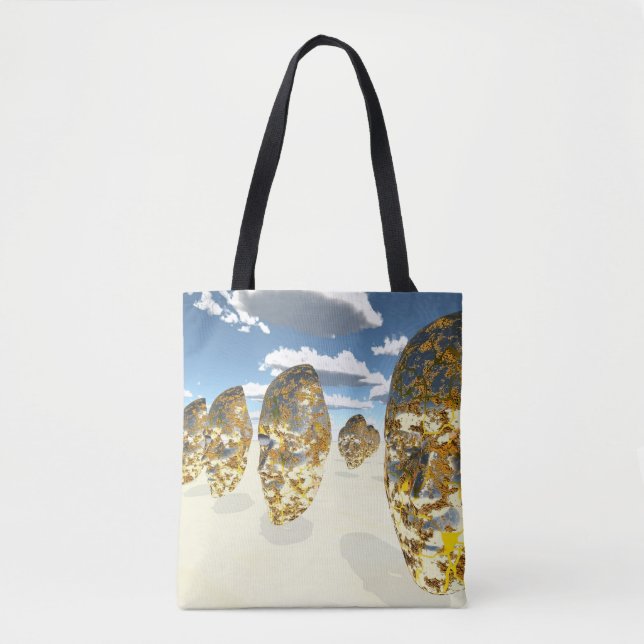 Faces in Surreal Scene Tote Bag (Front)
