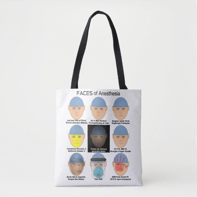 Faces of Anaesthesia Tote Bag (Front)