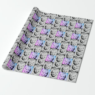 Faces of Ancient Buddha & Shakyamuni Colours Wrapping Paper