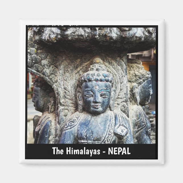 Faces of Buddha, Chorten, Himalayas - Nepal Magnet (Front)