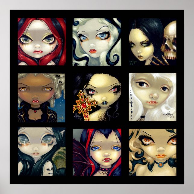 Faces of Faery Vampires #1 ART PRINT gothic fairy (Front)