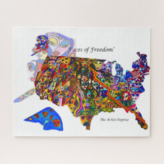 Faces of Freedom USA Map Jigsaw Puzzle
