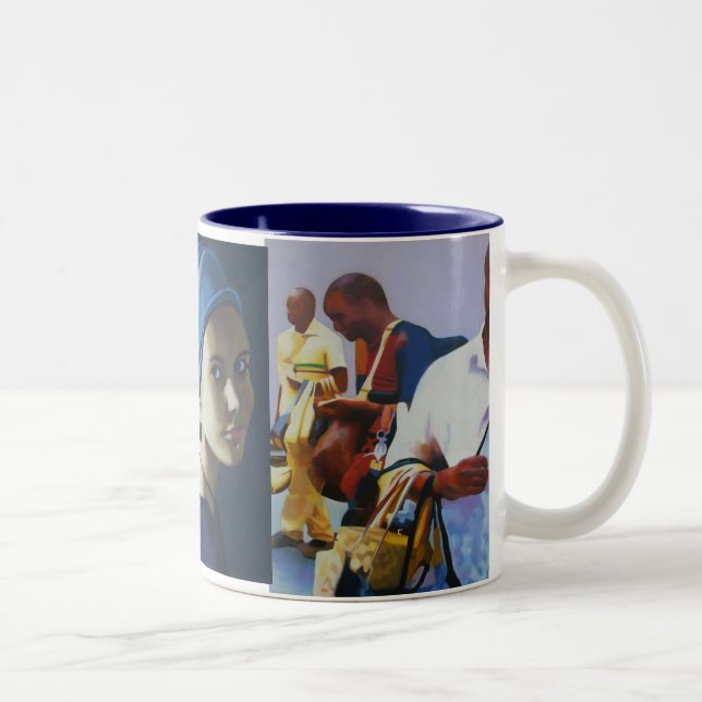 Faces of Italy Two-Tone Coffee Mug (Right)