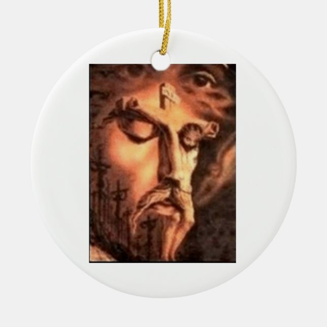 FACES of JESUS Ceramic Tree Decoration (Front)