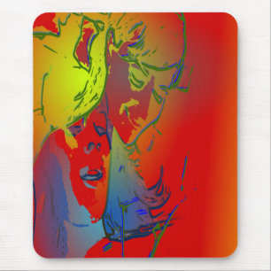 faces of people and animals cool abstract image mouse mat